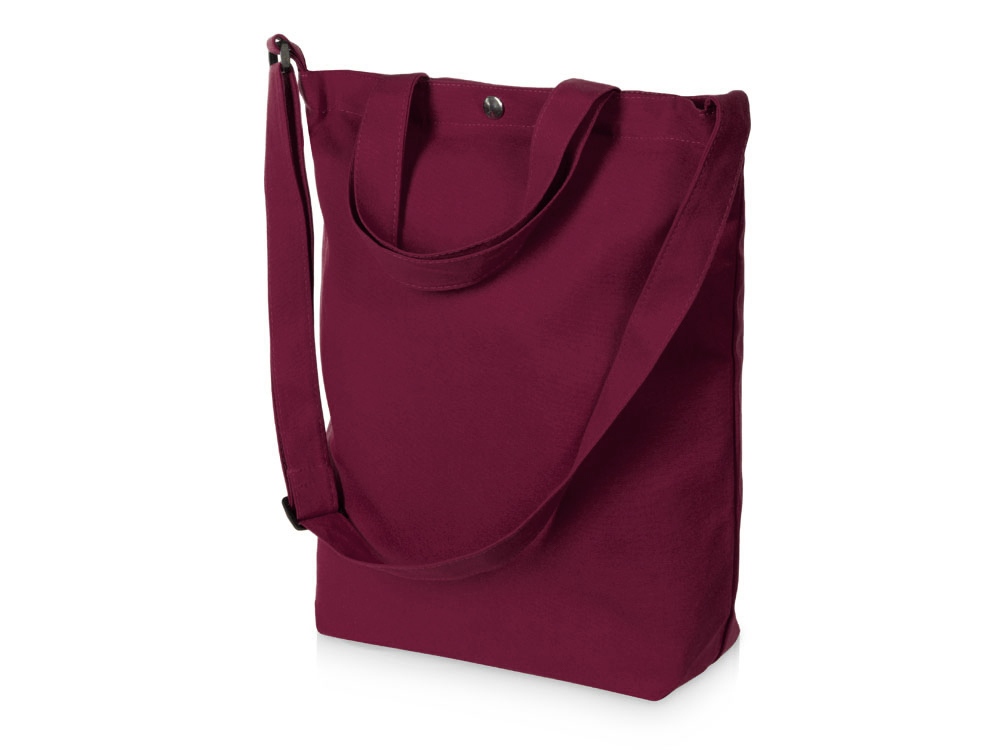 Сумка Helfer из хлопка на кнопке с регулирующейся лямкой, бордовый-1