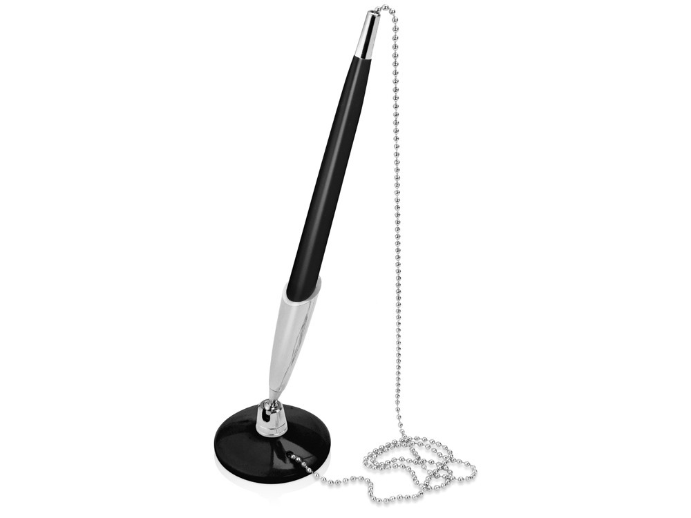 Ручка шариковая на подставке Холд, черный-0