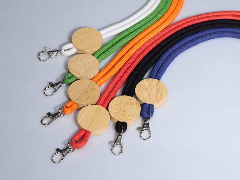 Шнурок для бейджа Tube Wood, черный-4