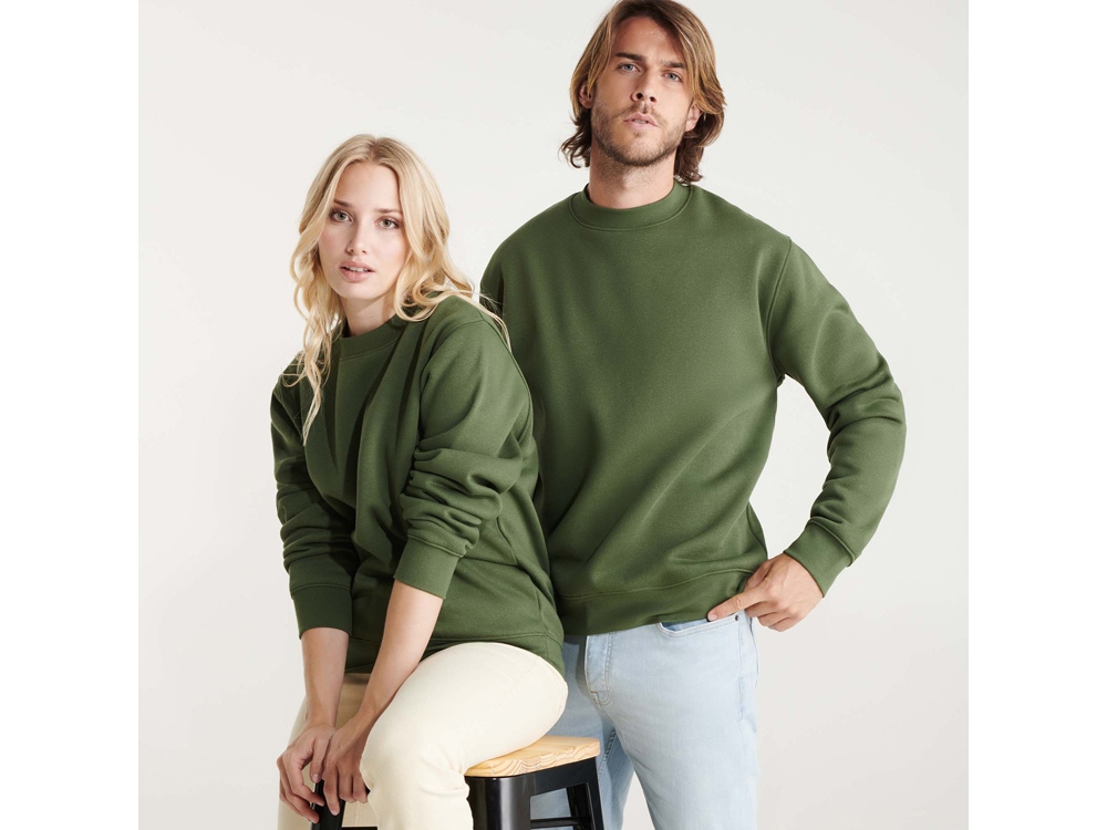 Свитшот с начесом Clasica унисекс, хаки-7