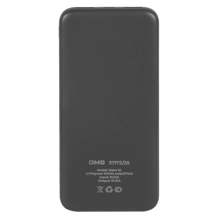 Универсальный аккумулятор Wave 10 (10000 мАч), серый, 14,9х6.7х1,6 см, серый-2