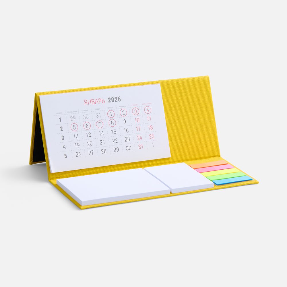 Календарь настольный Grade, желтый-0