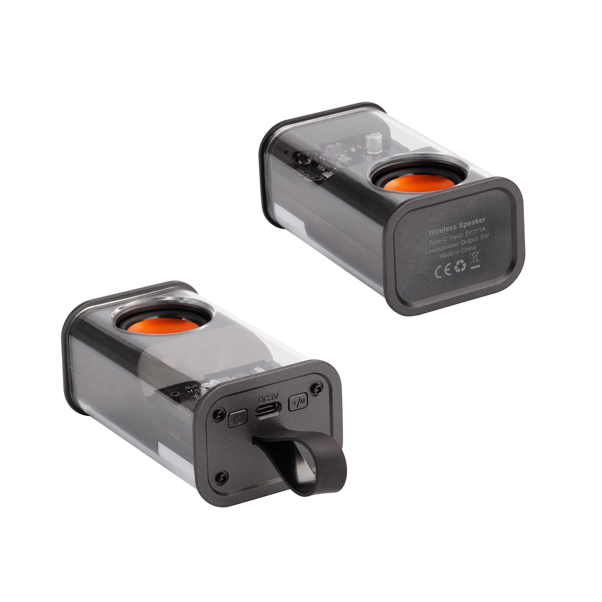 Bluetooth колонка "Hi-Fi" 5Вт с разноцветной подсветкой и прозрачным корпусом-2