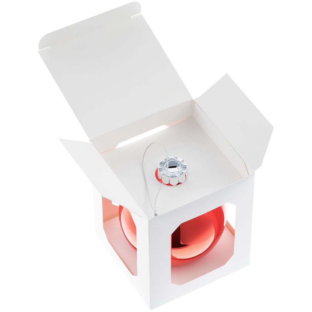 Елочный шар Finery Gloss, 10 см, глянцевый красный-2