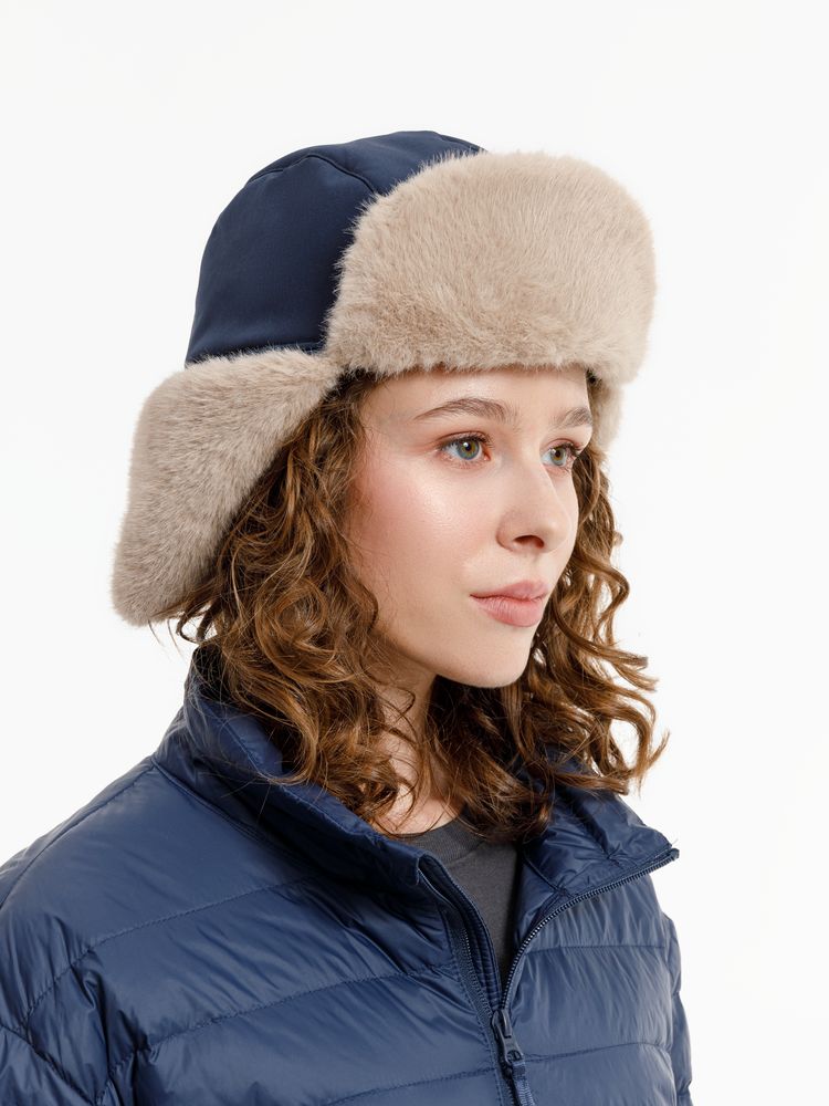 Шапка-ушанка Wasa, темно-синяя-6