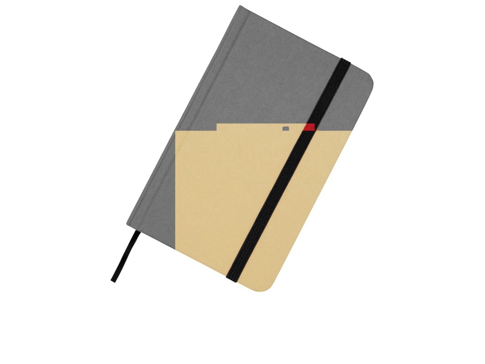 Reed блокнот формата А6 из переработанного материала в твердой обложке с простыми страницами - сплошной черный-4