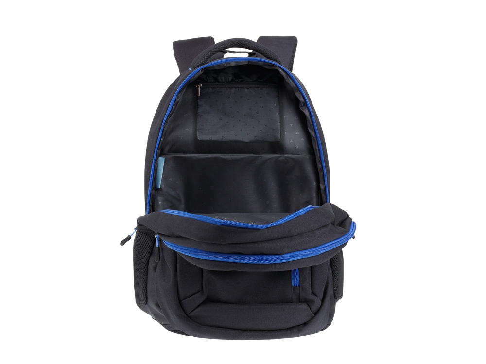 Рюкзак TORBER КЛАСС, черный с синей вставкой, полиэстер 900D, 45 x 32 x 16 см-6