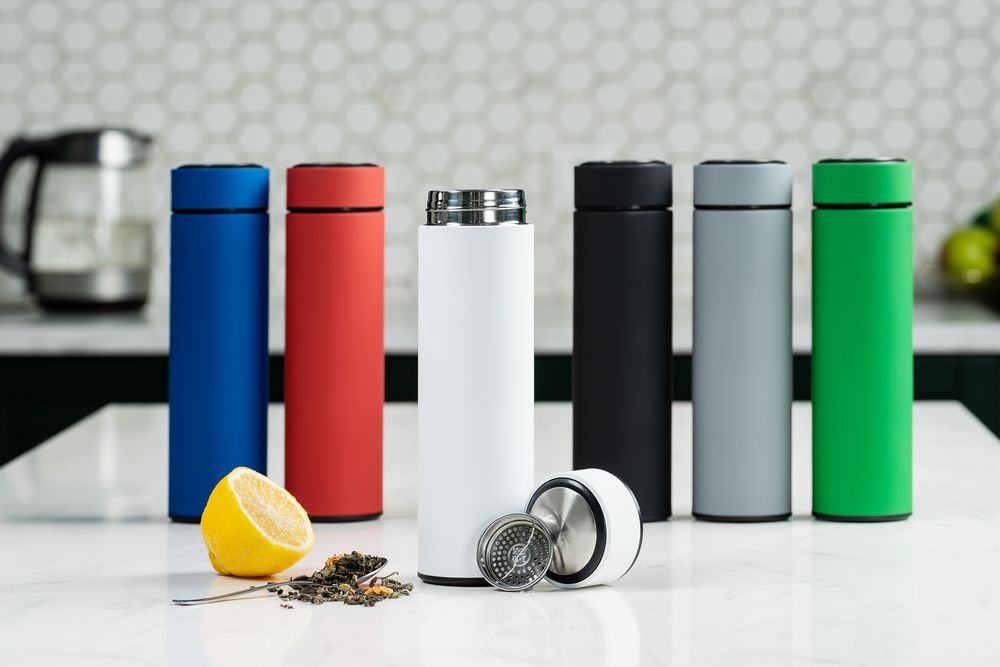 Термос с ситечком Percola, зеленый-3