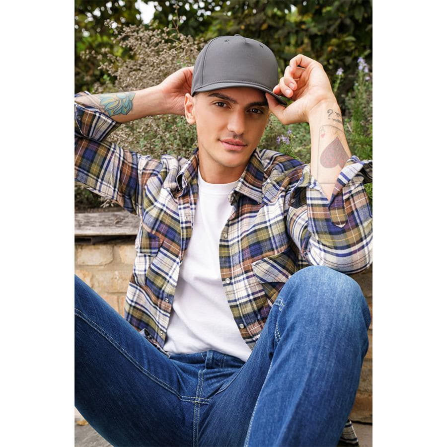 Бейсболка RAY-S, 5 клиньев, застежка на липучке, белый-1