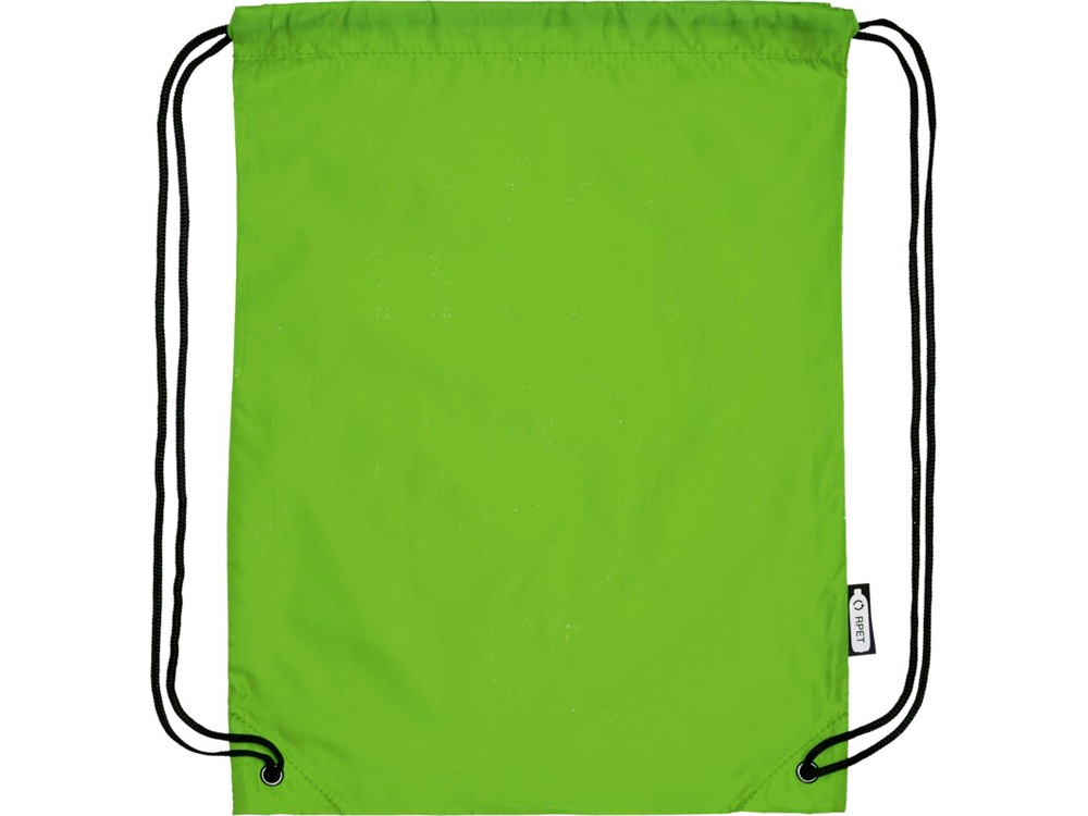 Рюкзак со шнурком Oriole из переработанного ПЭТ, лайм-3