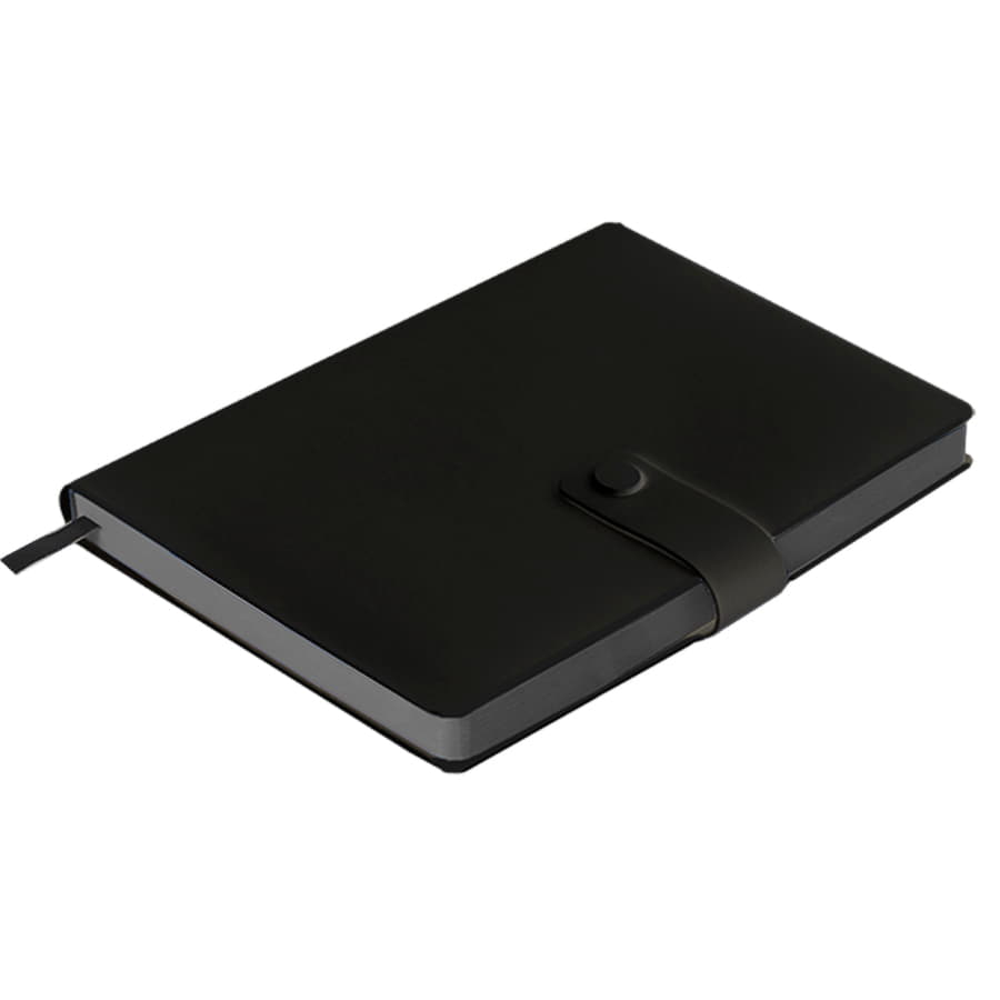 Ежедневник недатированный Stellar, А5, черный, кремовый блок  в линейку, с серым обрезом, черный, серый-6