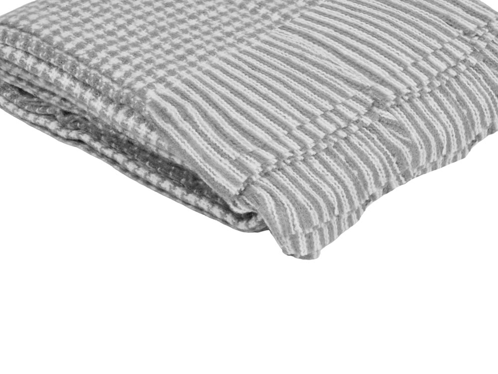 Акриловый плед Harp 130x180 см, белый/холодный серый-1