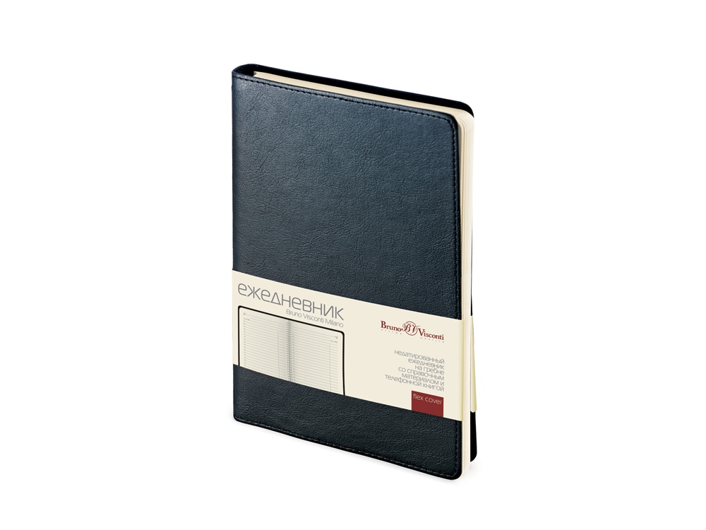 Ежедневник А5 недатированный Milano, черный-0