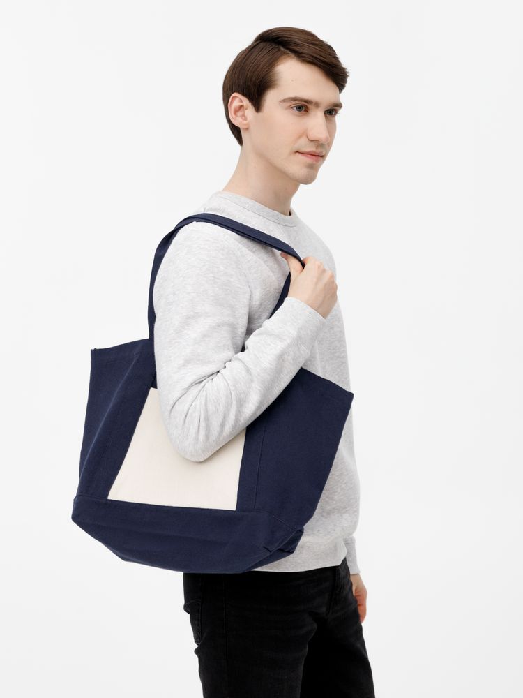 Шопер Shophop, синий с неокрашенным-4