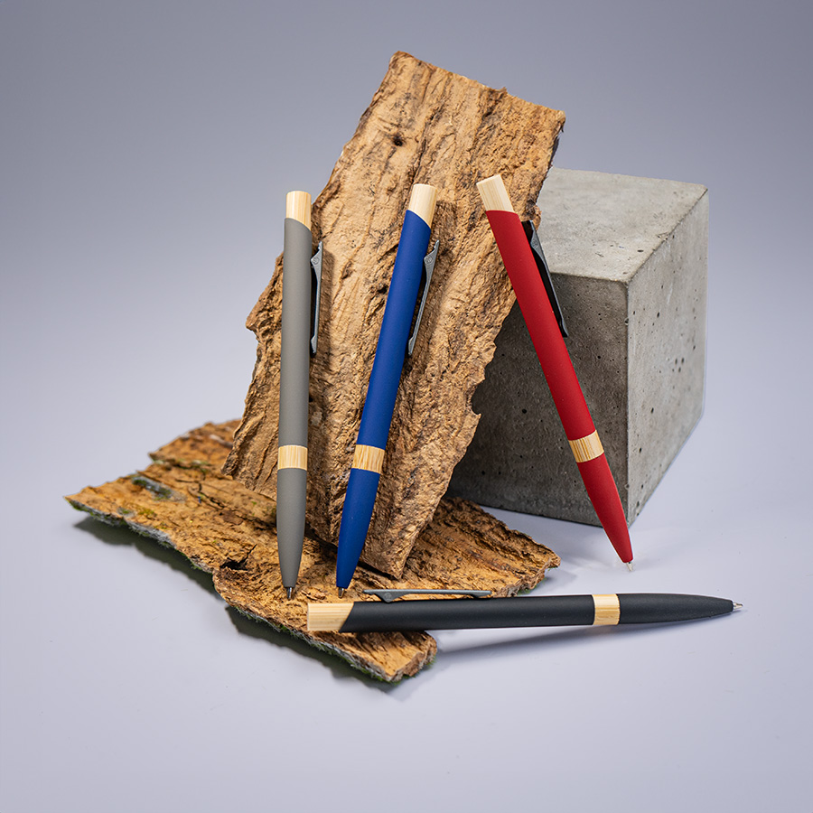 Ручка шариковая FRESCO, красный, серый-2