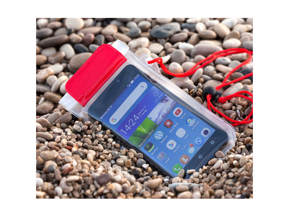 Водонепроницаемый чехол EIDER из ПВХ, прозрачный/красный-2