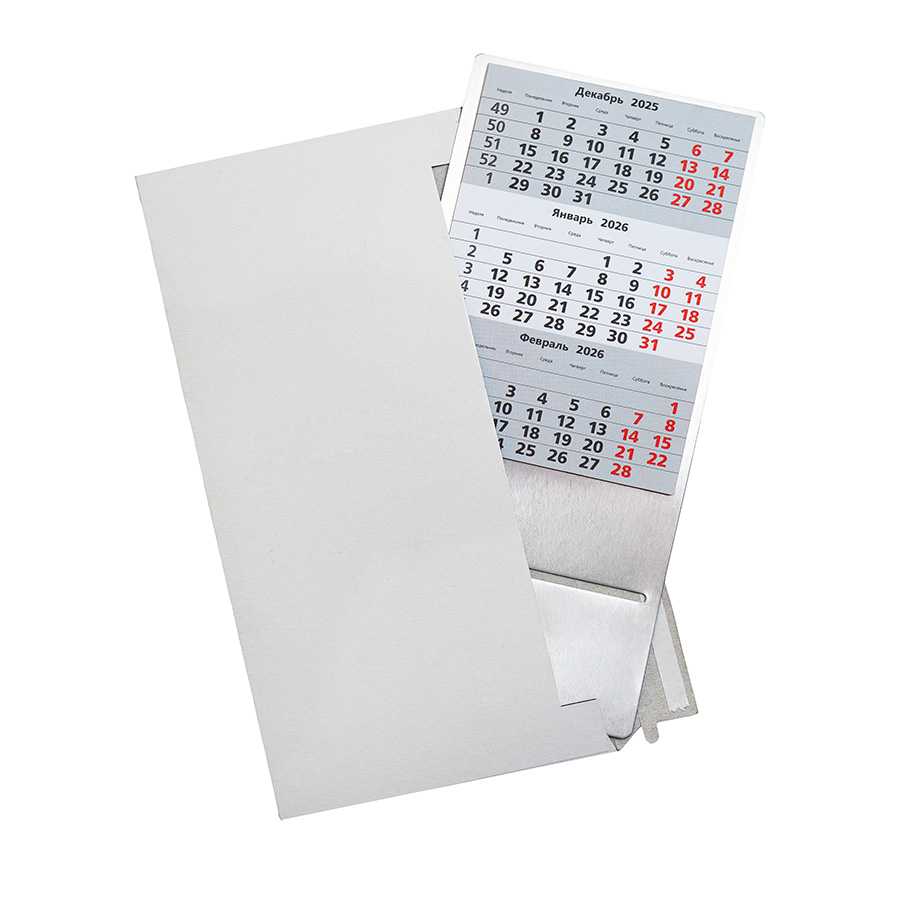 Календарь настольный на 2 года; серебристый; размер 23*10,5 см,сталь, , серебристый-2
