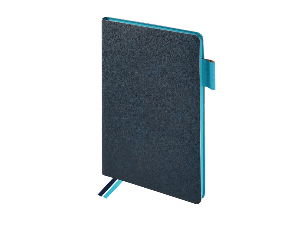 Блокнот А5 Boston, темно-синий с голубым срезом-1
