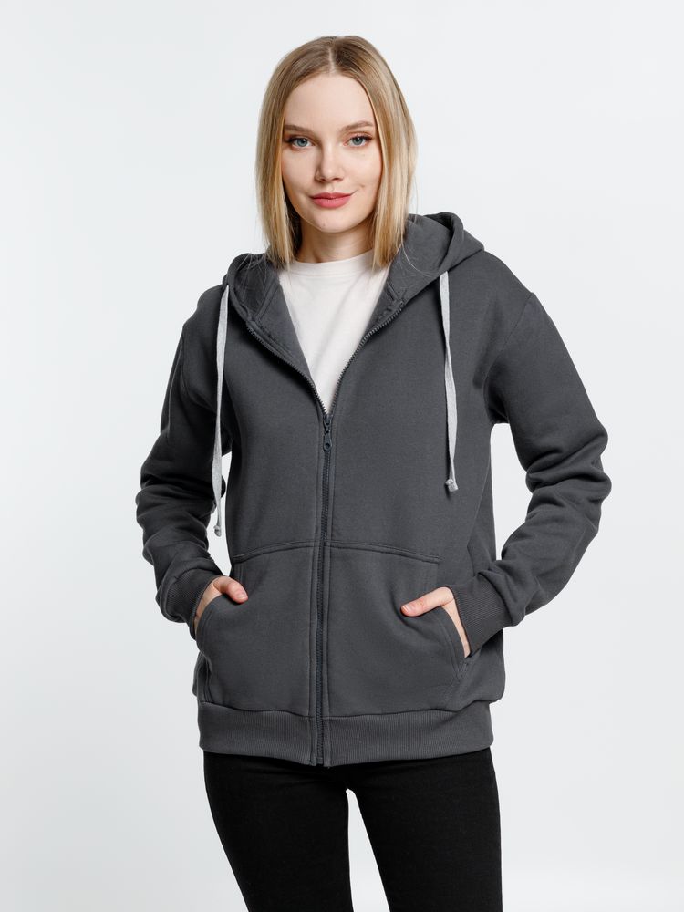 Толстовка на молнии с капюшоном Siverga Heavy, темно-серая (графит)-3