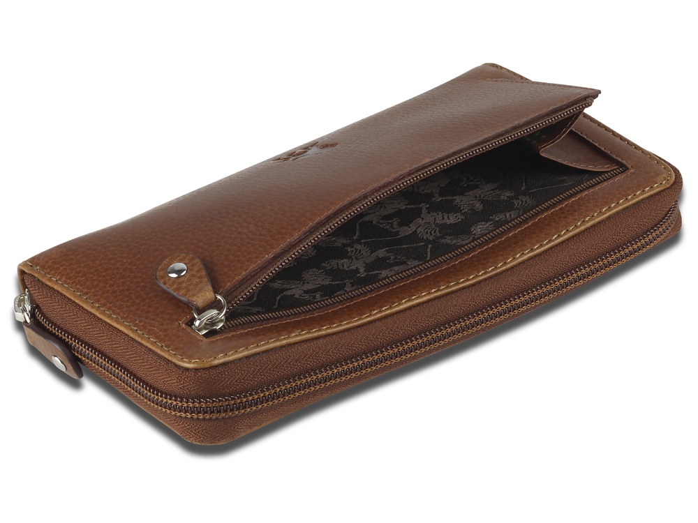 Кошелек Mano Don Montez, натуральная кожа в коньячном цвете, 19 х 10,3 см-5
