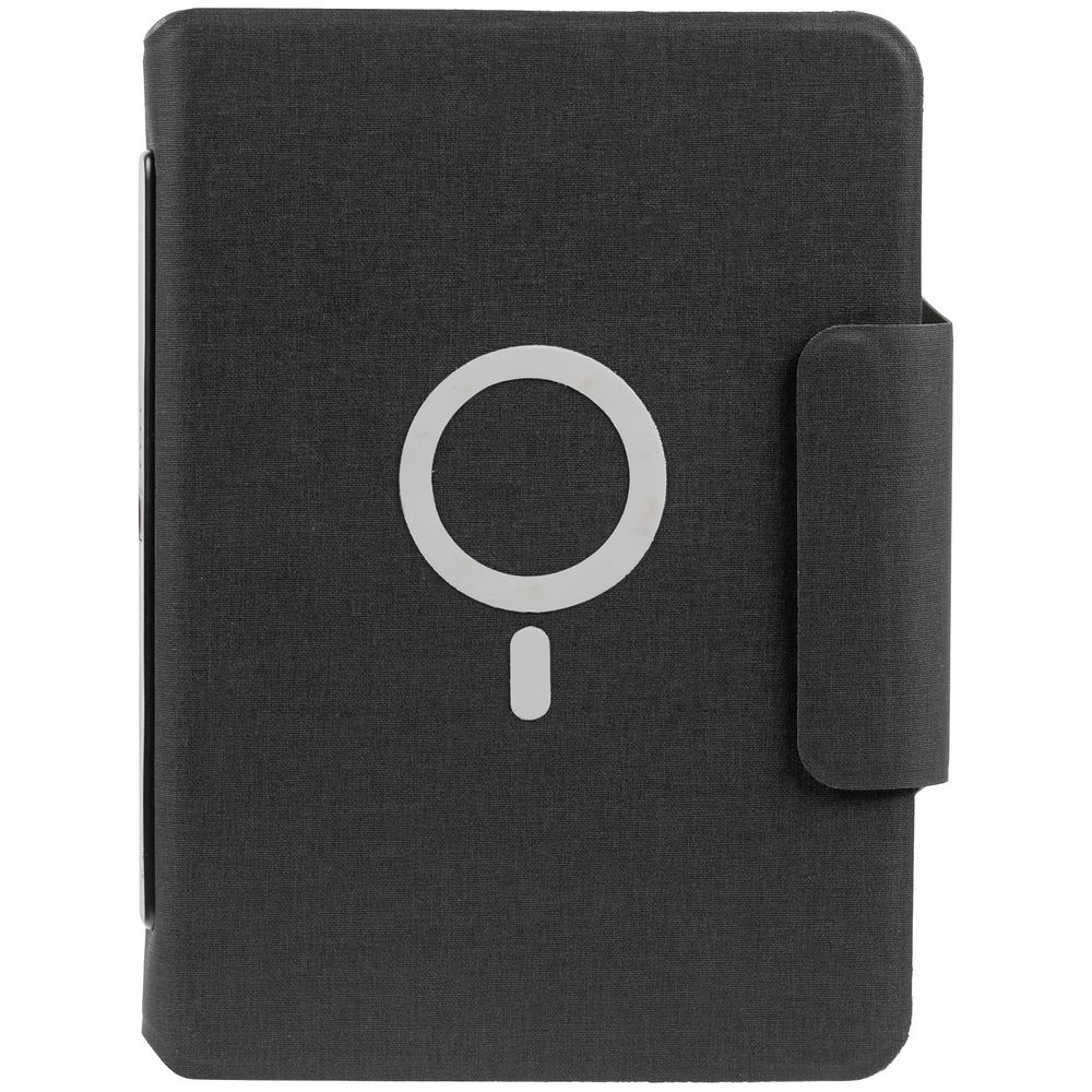 Органайзер с блокнотом и аккумулятором Oiro, черный-3