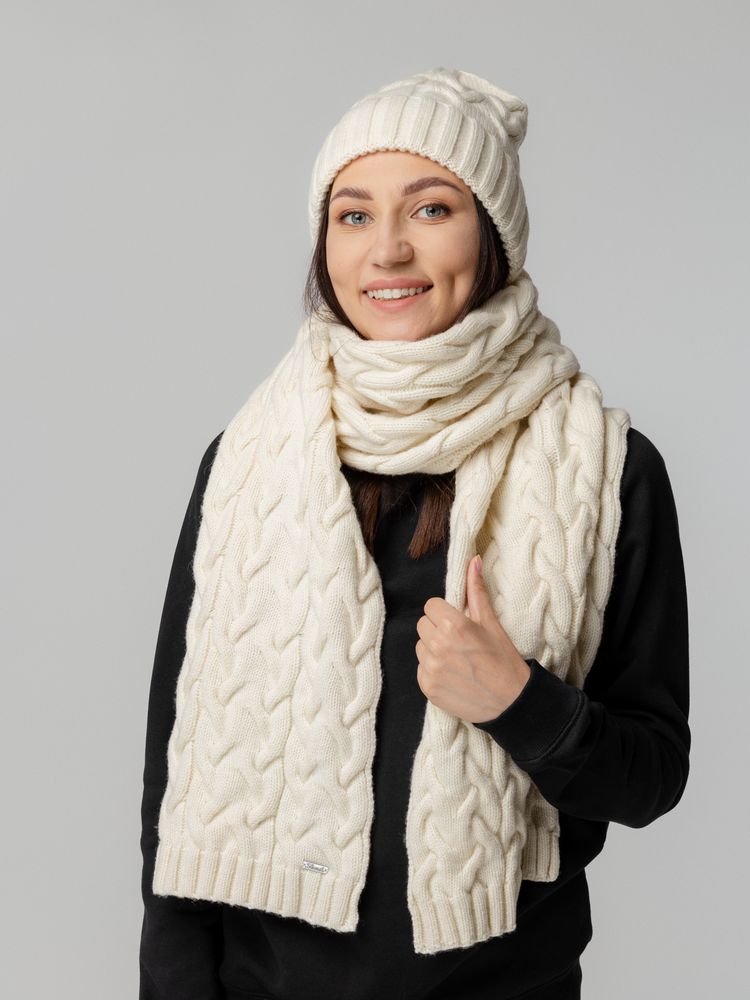 Шапка Loren, молочно-белая (ванильная)-3