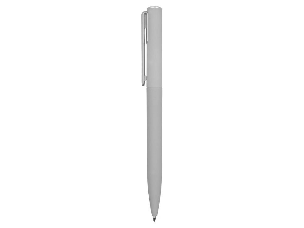 Ручка шариковая пластиковая Bon с покрытием soft touch, серый-2