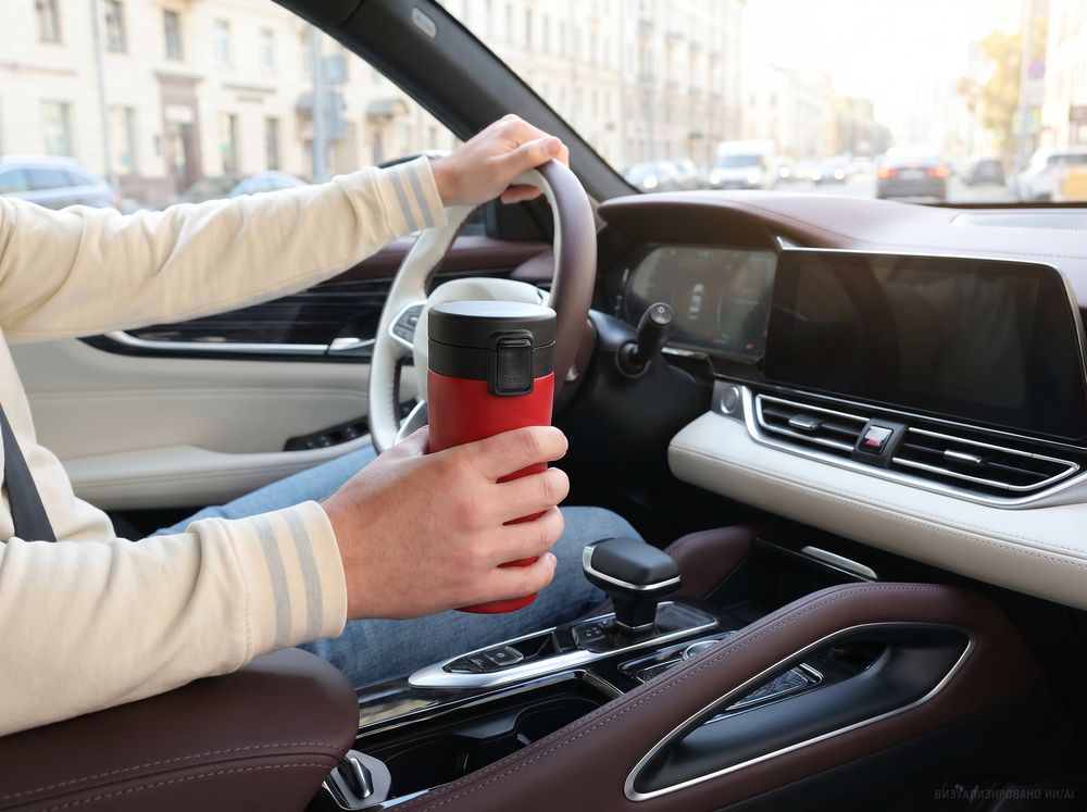 Термостакан с ситечком No Leak Infuser, красный-6