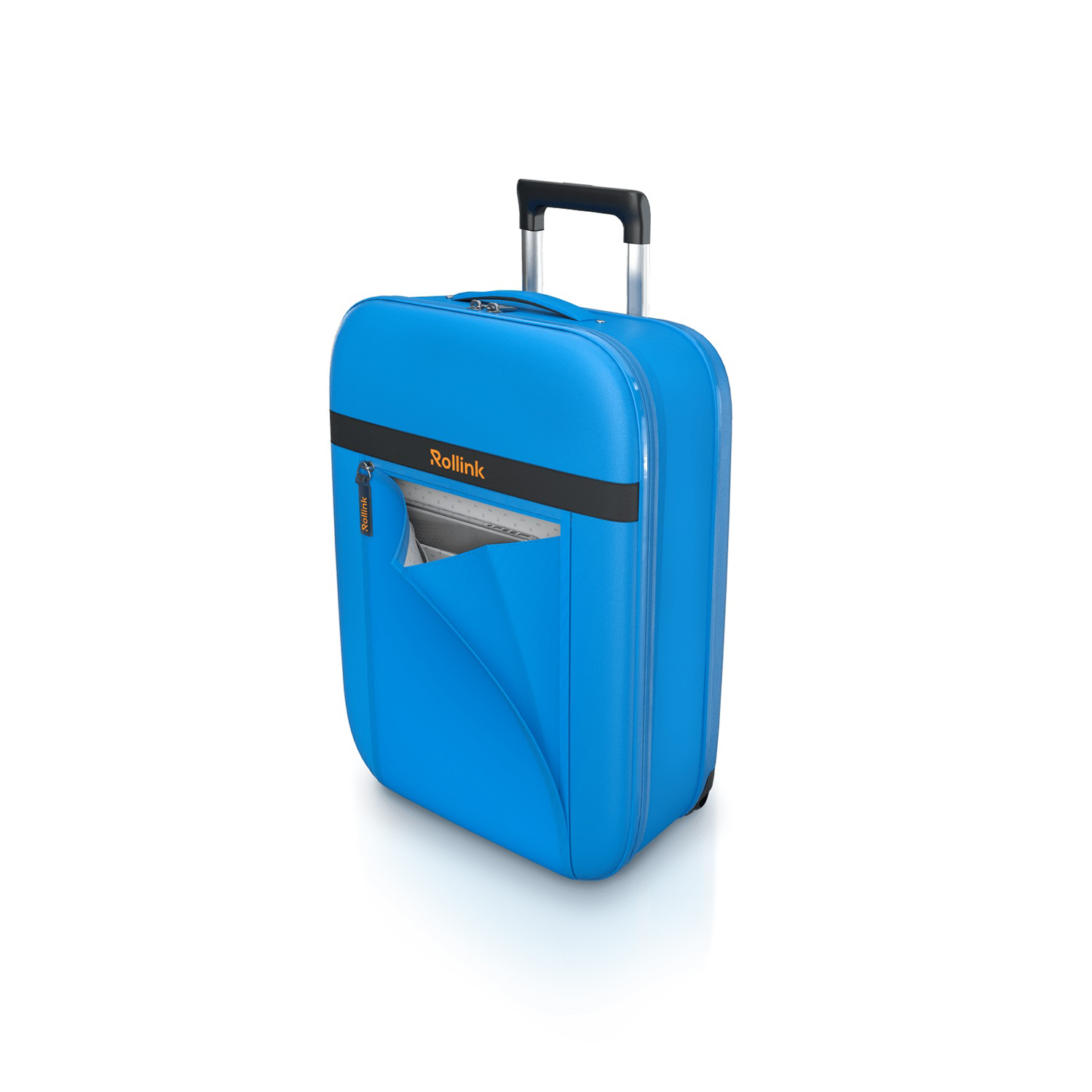 Чемодан складной Rollink Aura 55x40x20 см, 2 колеса, синий-5