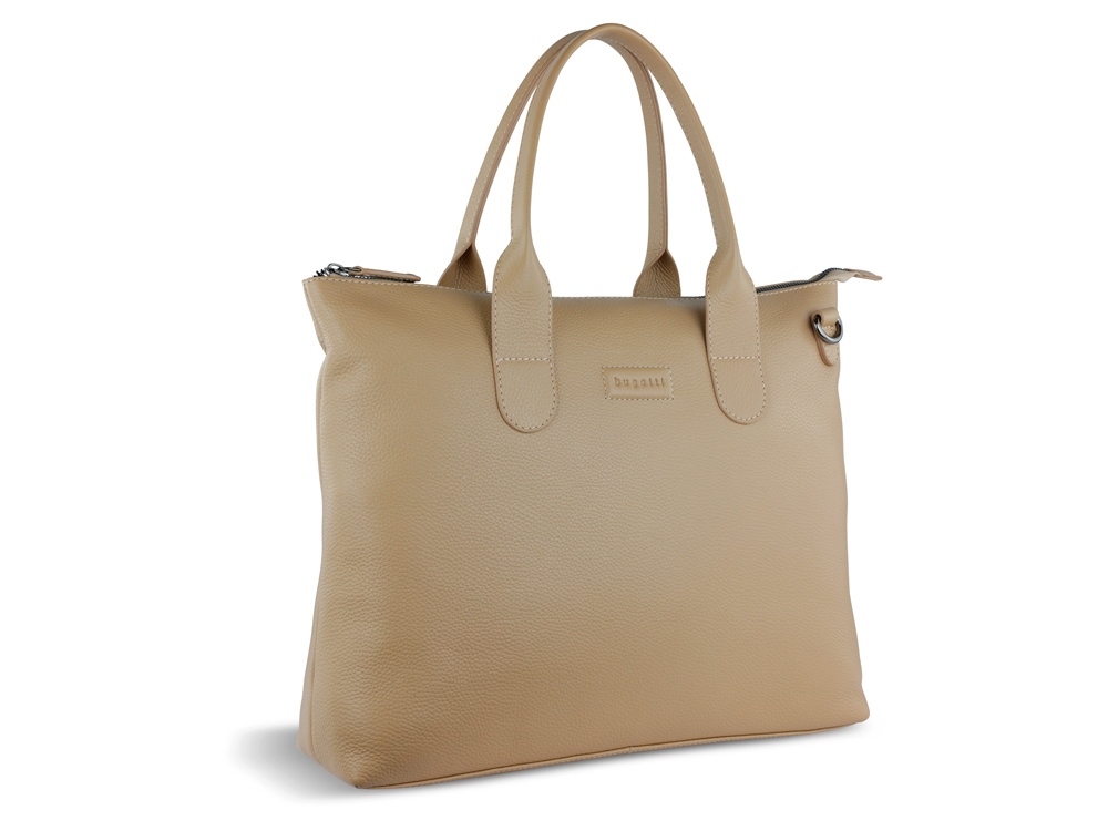 Сумка-шоппер BUGATTI ЭЛЬЗА | ELSA, песочного цвета, воловья кожа/полиэстер, 46х11х31,5 см-0