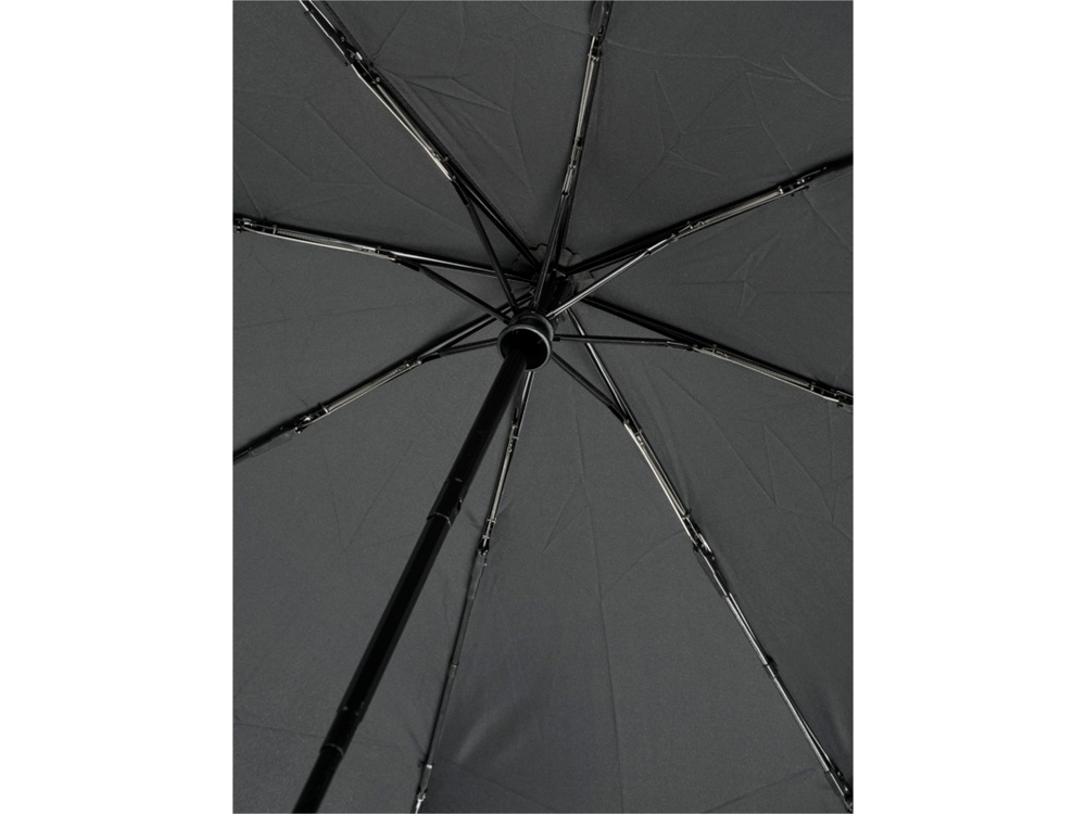 Автоматический складной зонт Bo из переработанного ПЭТ-пластика, черный-3
