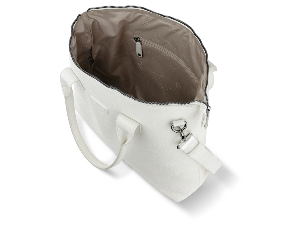 Сумка-шоппер BUGATTI ЭЛЬЗА | ELSA, белая, воловья кожа/полиэстер, 46х11х31,5 см-5