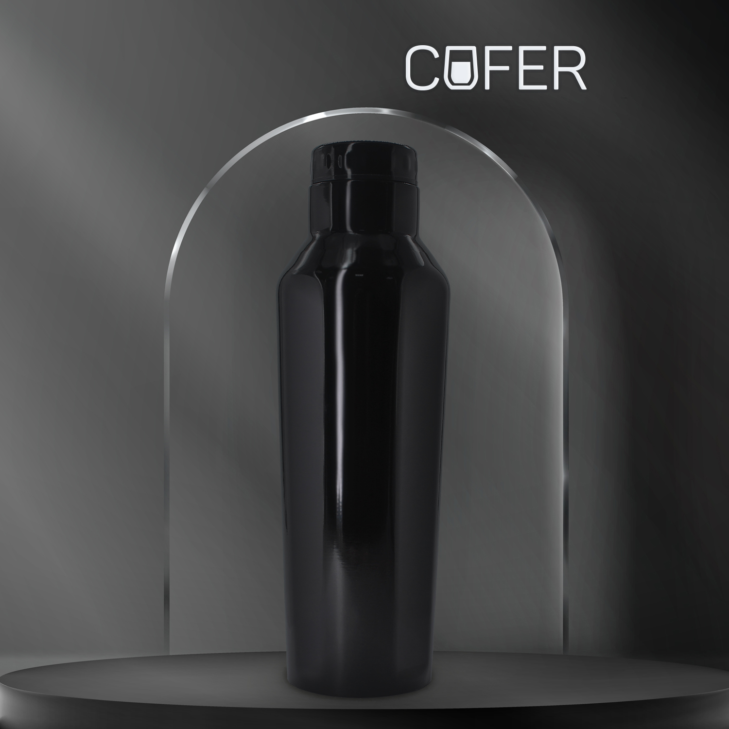 Термобутылка для напитков E-shape (черный)-0