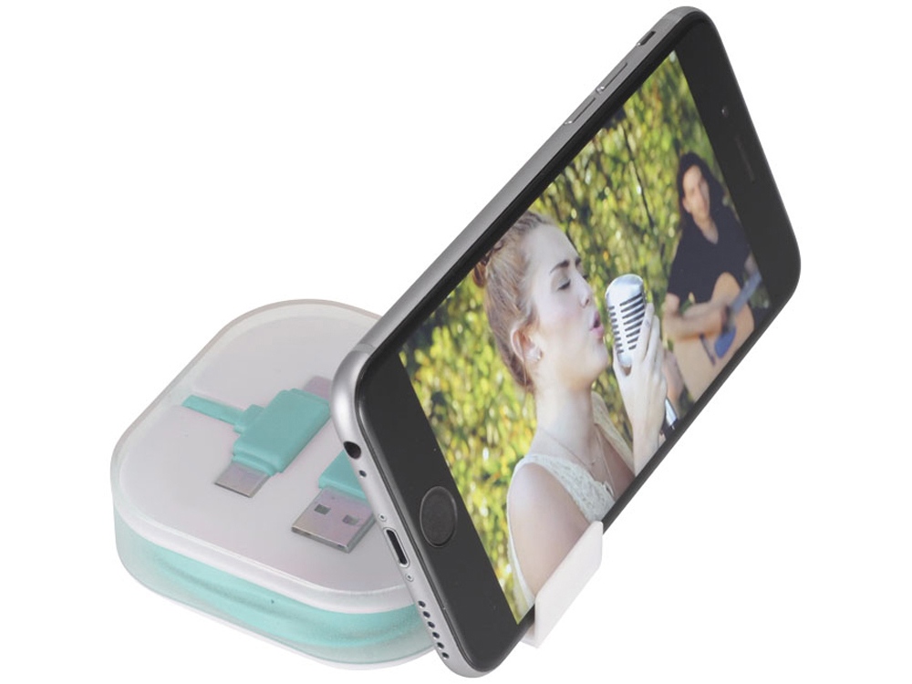 Цветной зарядный кабель, мятный-4