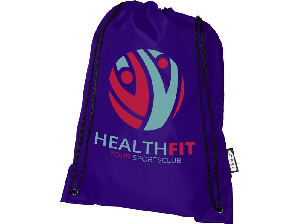 Рюкзак со шнурком Oriole из переработанного ПЭТ, пурпурный-6