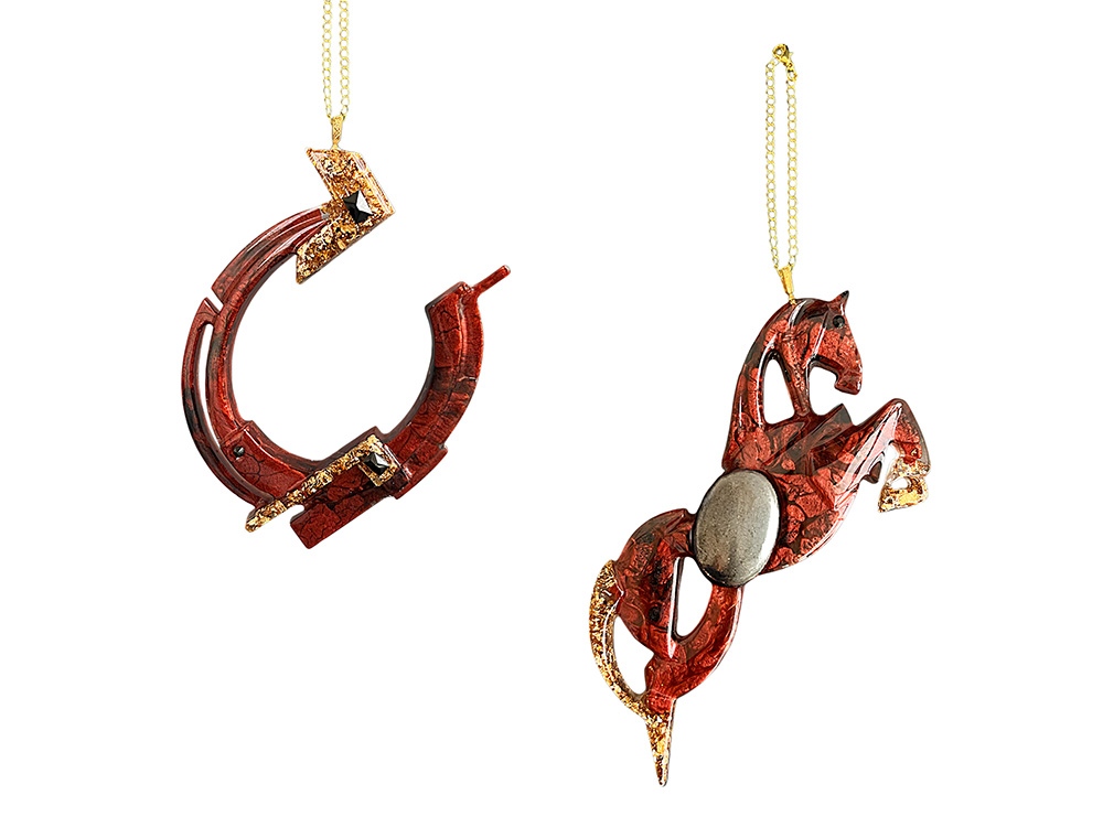 Елочные игрушки (Лошадь+Подкова).Символы года Гранат-0