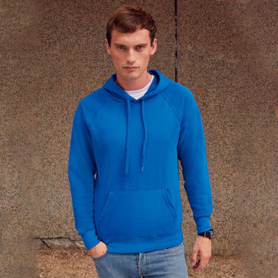 Толстовка без начеса LIGHTWEIGHT HOODED SWEAT 240, серый меланж-1