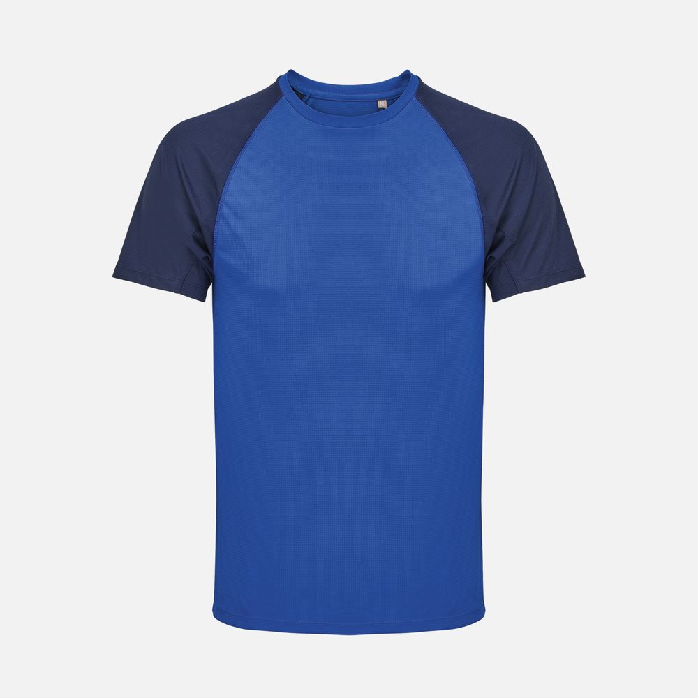 Футболка спортивная унисекс Vortex, темно-синяя с ярко-синим-0