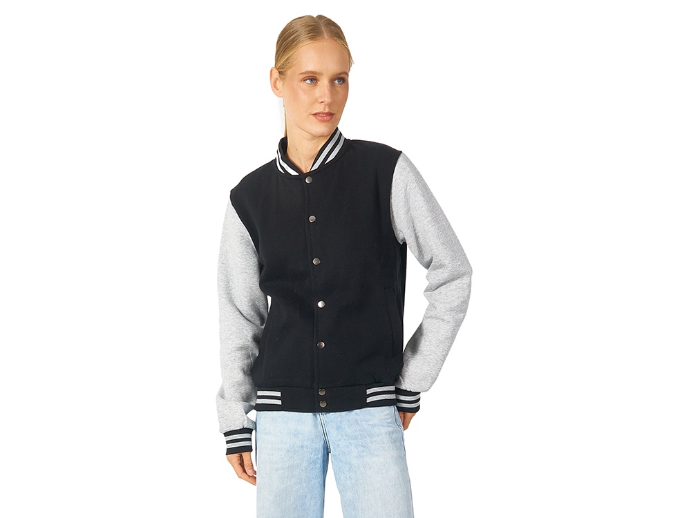 Бомбер Oxford, черный/серый меланж, унисекс-2