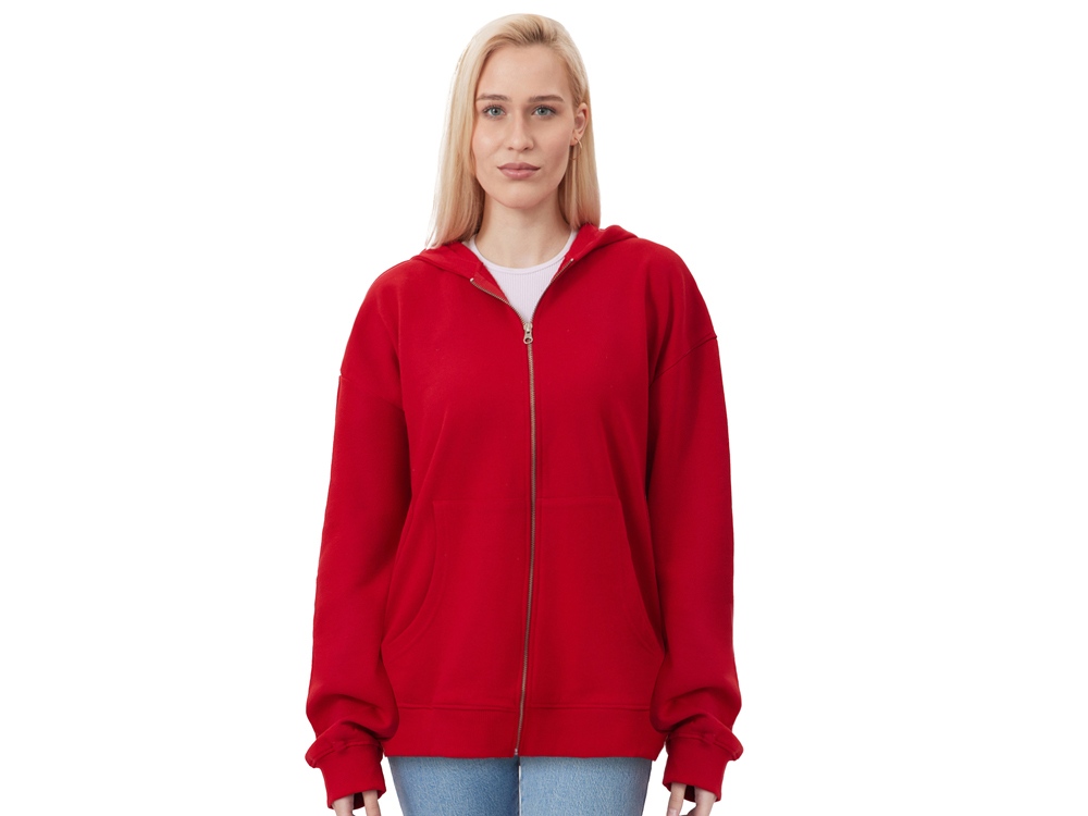 Толстовка оверсайз с капюшоном на молнии Monaco, красный-2