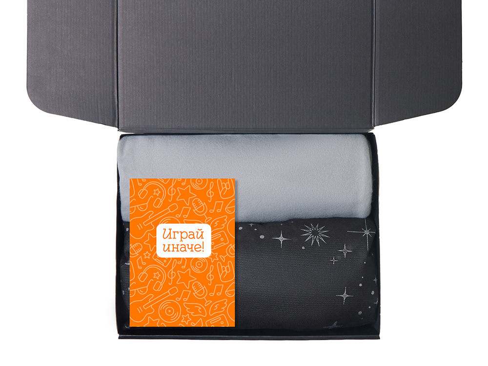 Подарочный набор с пледом, свечой и диффузором, серый-2