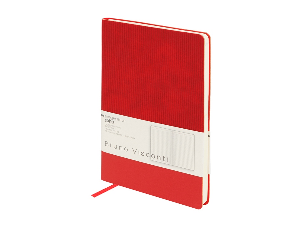Ежедневник недатированный А5 Soho, красный-1