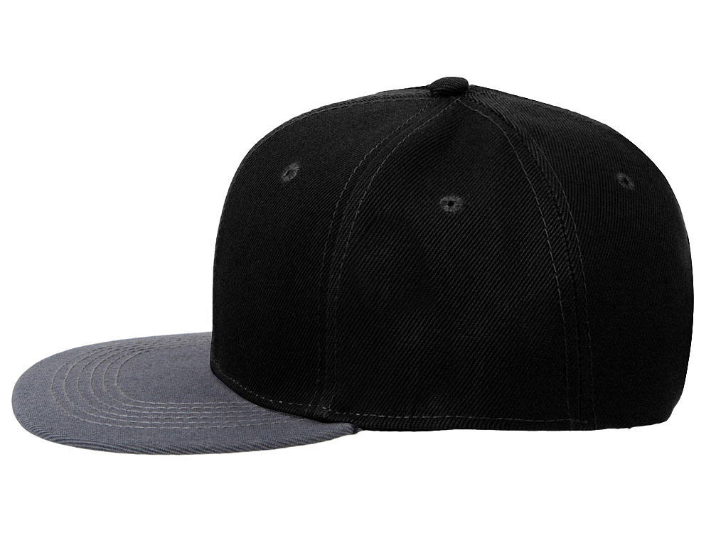 Бейсболка с прямым козырьком Los Angeles 2.0, черный/серый меланж-4