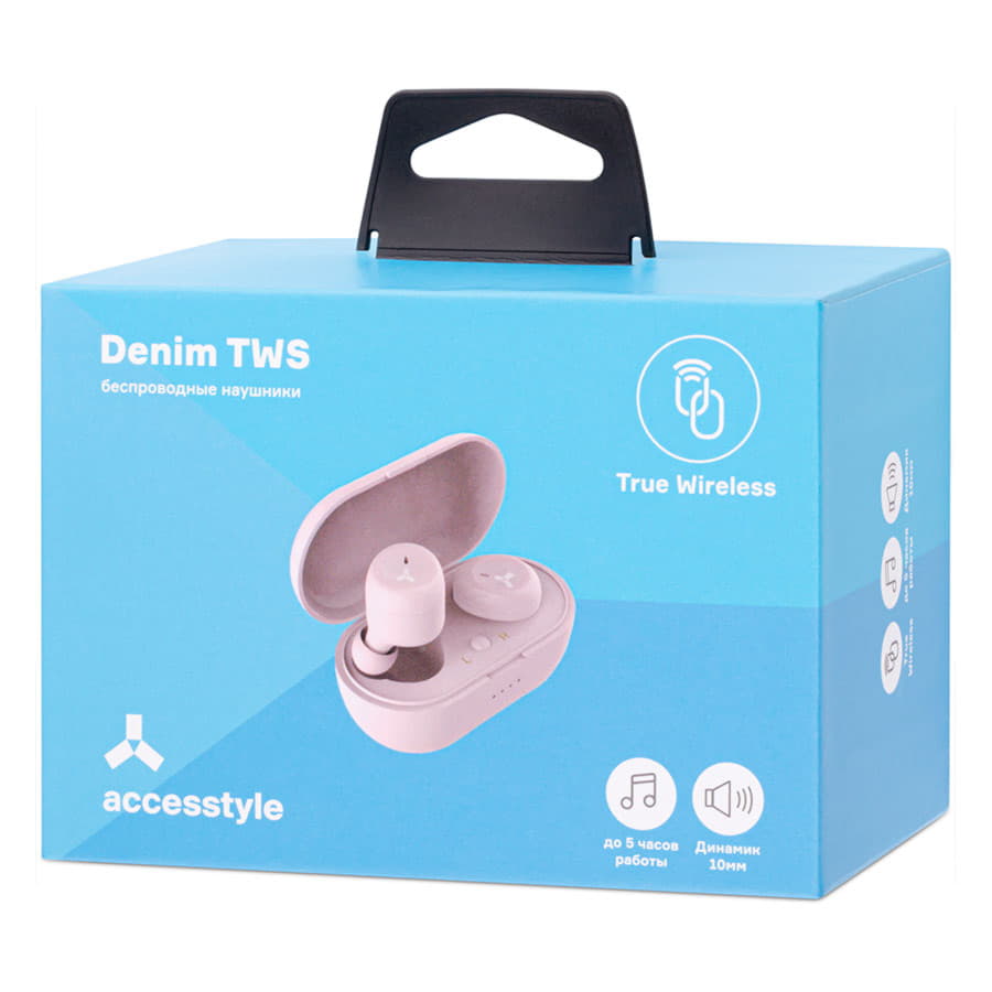 Беспроводные наушники ACCESSTYLE DENIM TWS, розовые                                              , розовый-5