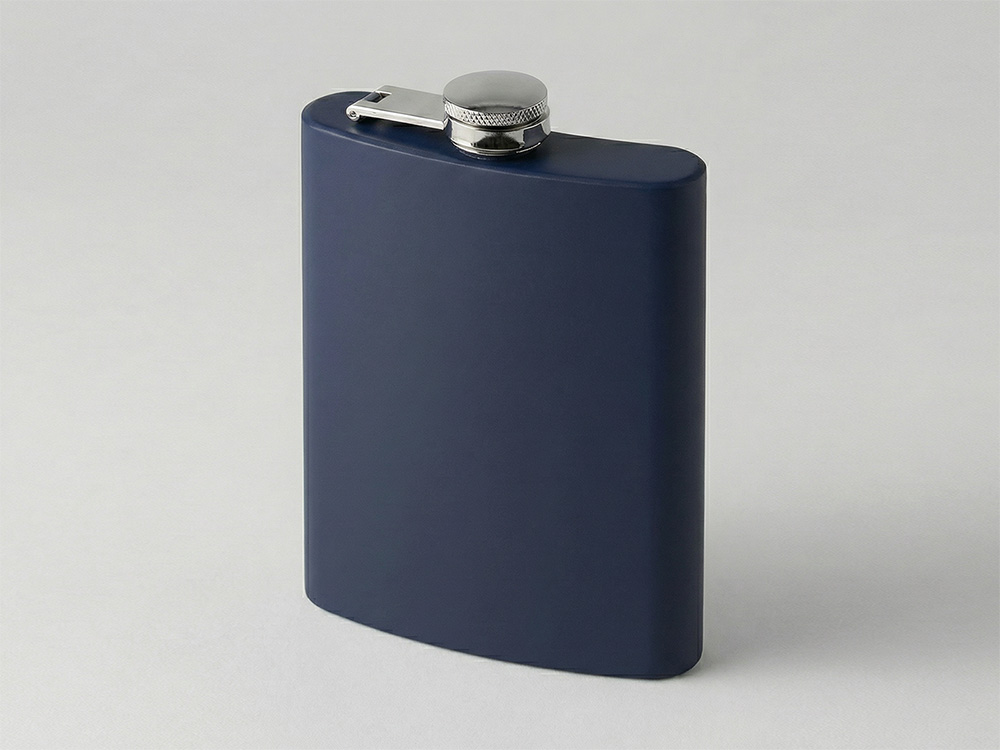 Фляжка 240 мл Remarque soft touch, 304 сталь, синий-0