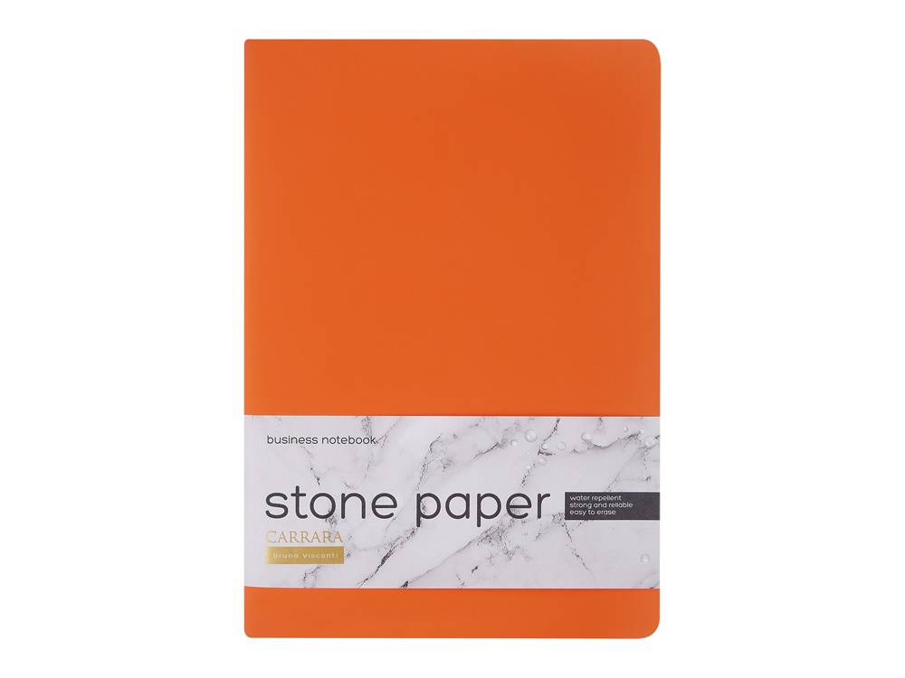 Тетрадь с каменной бумагой А5 Carrara 40 л., линейка, оранжевый-1