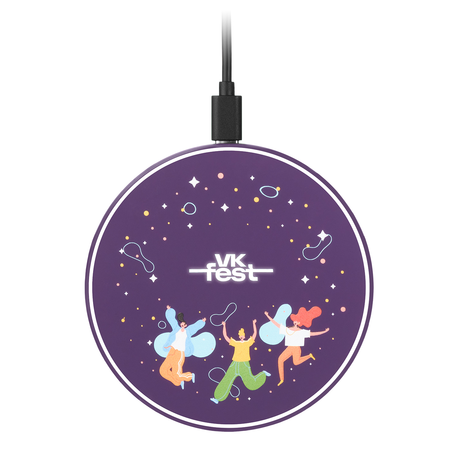 Беспроводное зарядное устройство с подсветкой 15W Auris, фиолетовое-1