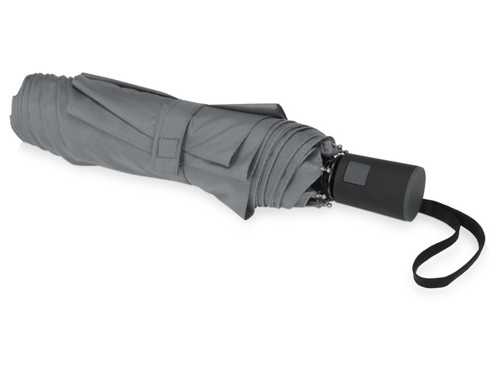 Зонт складной Irvine, полуавтоматический, 3 сложения, с чехлом, серый-3