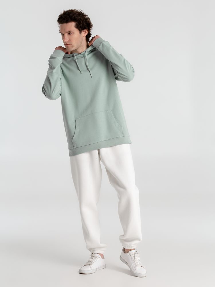 Толстовка с капюшоном унисекс Hoodie, серо-зеленая-4