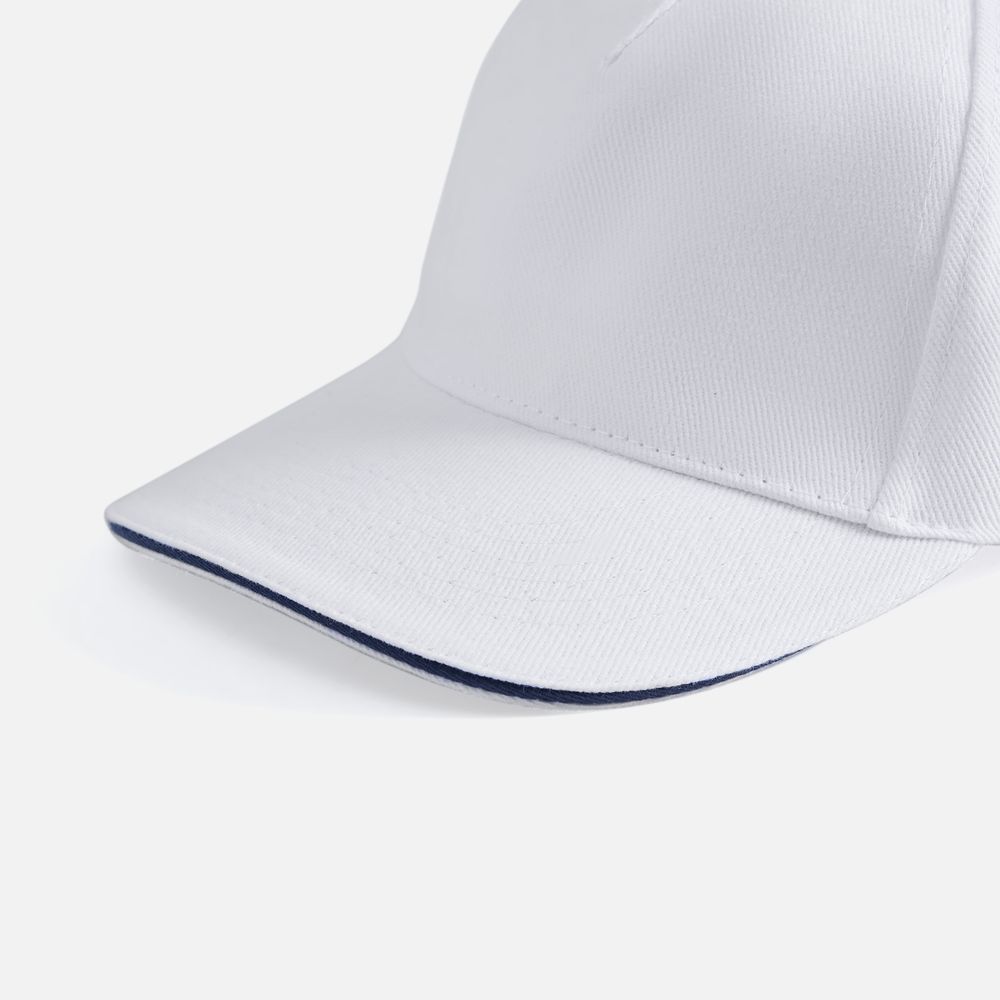 Бейсболка Long Beach, белая с темно-синим-2